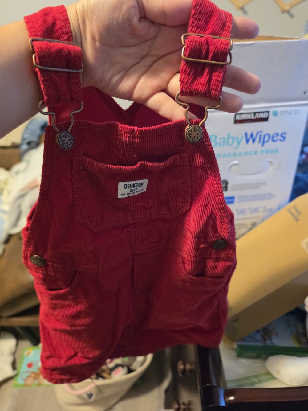 OshKosh B'gosh Bright Red Corduroy Overalls